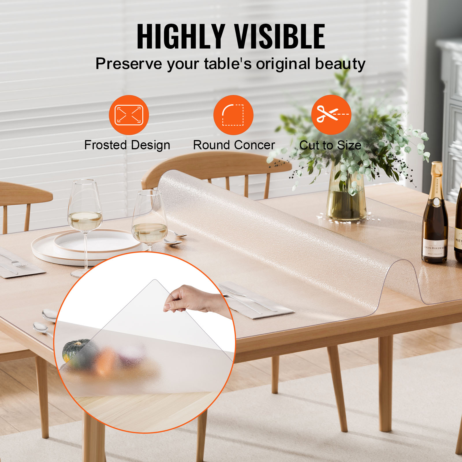 Uimoso PVC Table Protector 24x48/42x60/36x60 Frosted Plastic Protector 1.5mm - Picture 17 of 48
