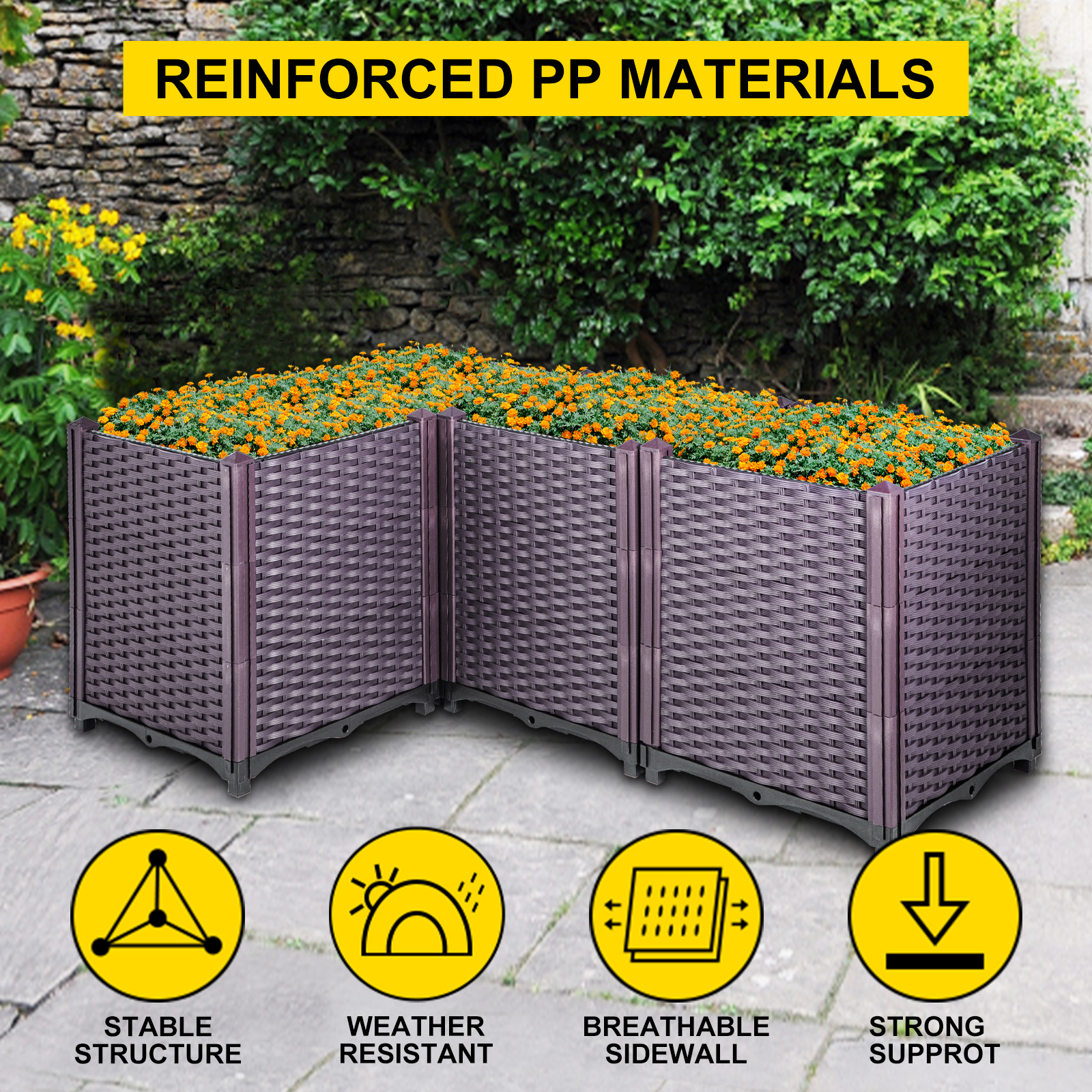 Gardener's Supply Company Reinforced Plant Grow Bag, Ultra Durable Fabric  Pots for Vegetables, Flowers & Plants with Side Holders, 5 Gallon Soil Mix