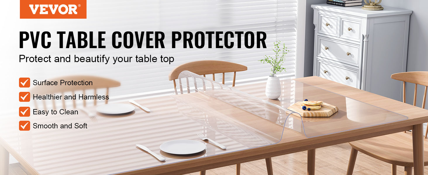 PVC Clear Soft Glass Dinning Table Cover Protector Rectangle Desk Mat  Desktop