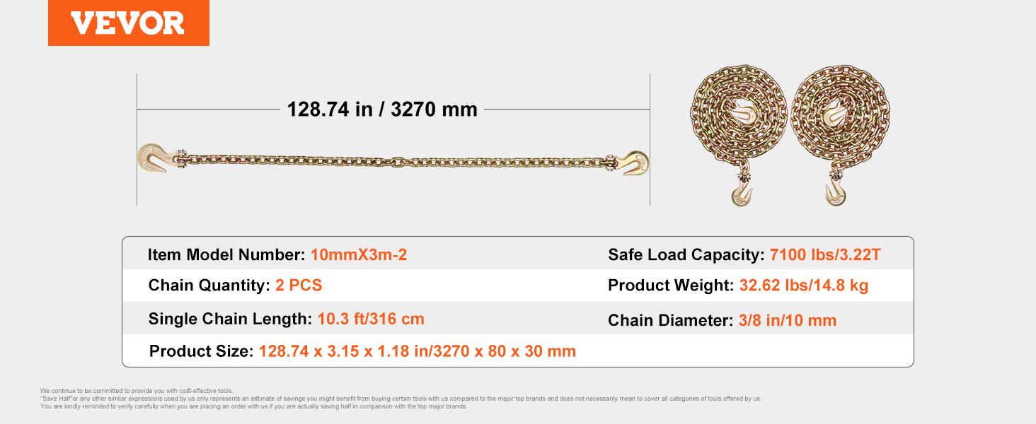Chaîne de reliure,10 mm,316 cm