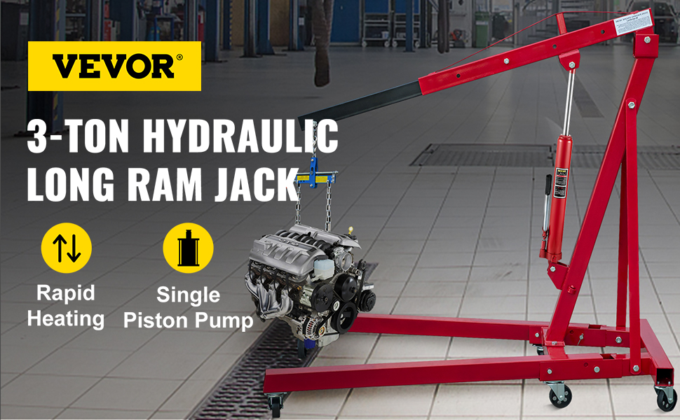 Hydraulic Long Ram Jack,3-Ton,Single Pump