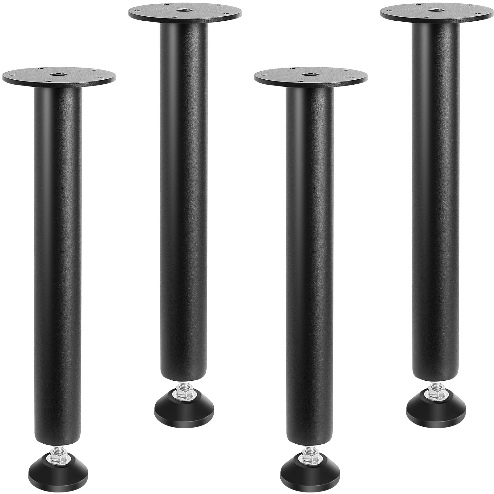 VEVOR 16" - 30" Solid Steel Adjustable Desk Legs Office Table Furniture Set of 4 - Picture 11 of 38