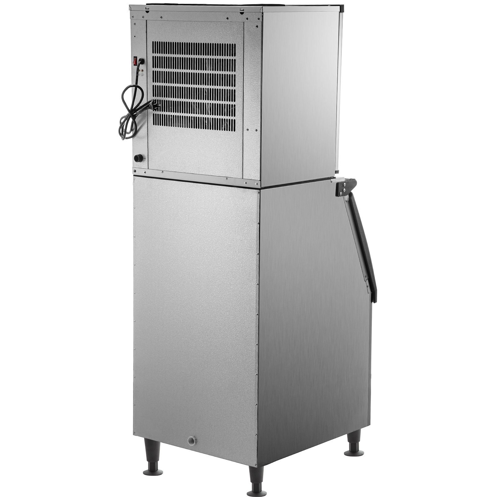 360LBS/24H 110-120V Commercial Ice Maker with Bin Storage, Industrial Modular Stainless Steel Ice Machine, 1 Year (Free)