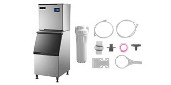 VEVOR 110V Commercial Ice Maker 440LB/24H, Industrial Modular Stainless Steel Ice Machine with 250LB Large Storage Bin, 234PCS Ice Cubes Ready in 8-15 Mins, Professional Refrigeration Equipment