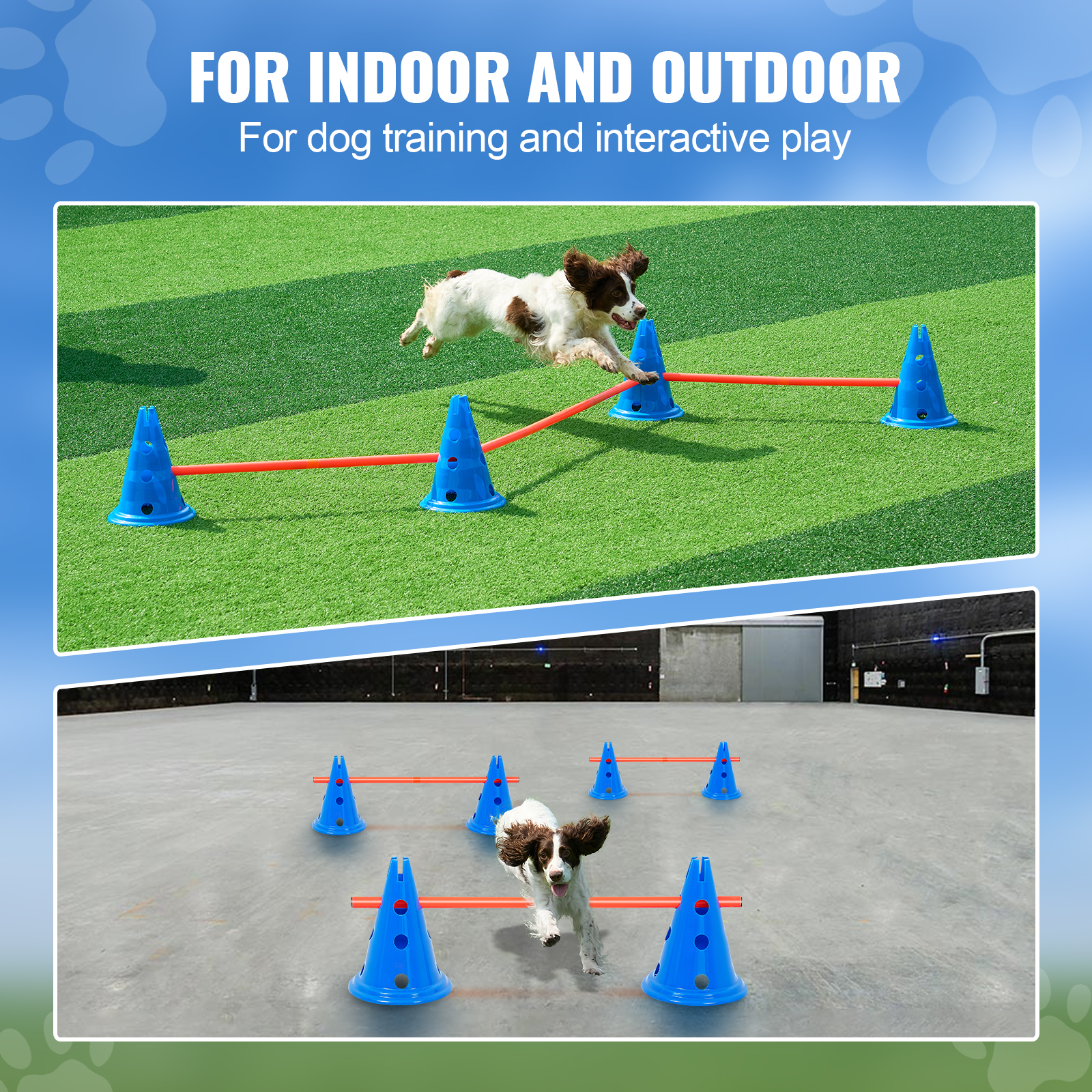 VEVOR Dog Agility Training Equipment w/ Hurdles Cone/Tunnel / Jump/Tunnels Ring - Picture 8 of 98