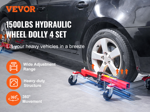 Vevor Wheel Dolly Heavy Duty Vehicle Polohovanie Pneumat K Auto Zdv Ha Libier Balenie