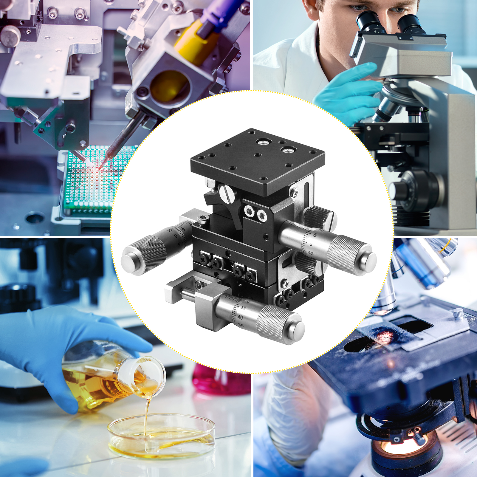 Manuelle Lineare Bühne 60x40x30mm - Aluminiumlegierung Für Präzise Instrumentenjustierung