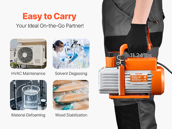 Vacuum Pump CFM HVAC Single Stage Rotary Vane Vacuum Pump Oil