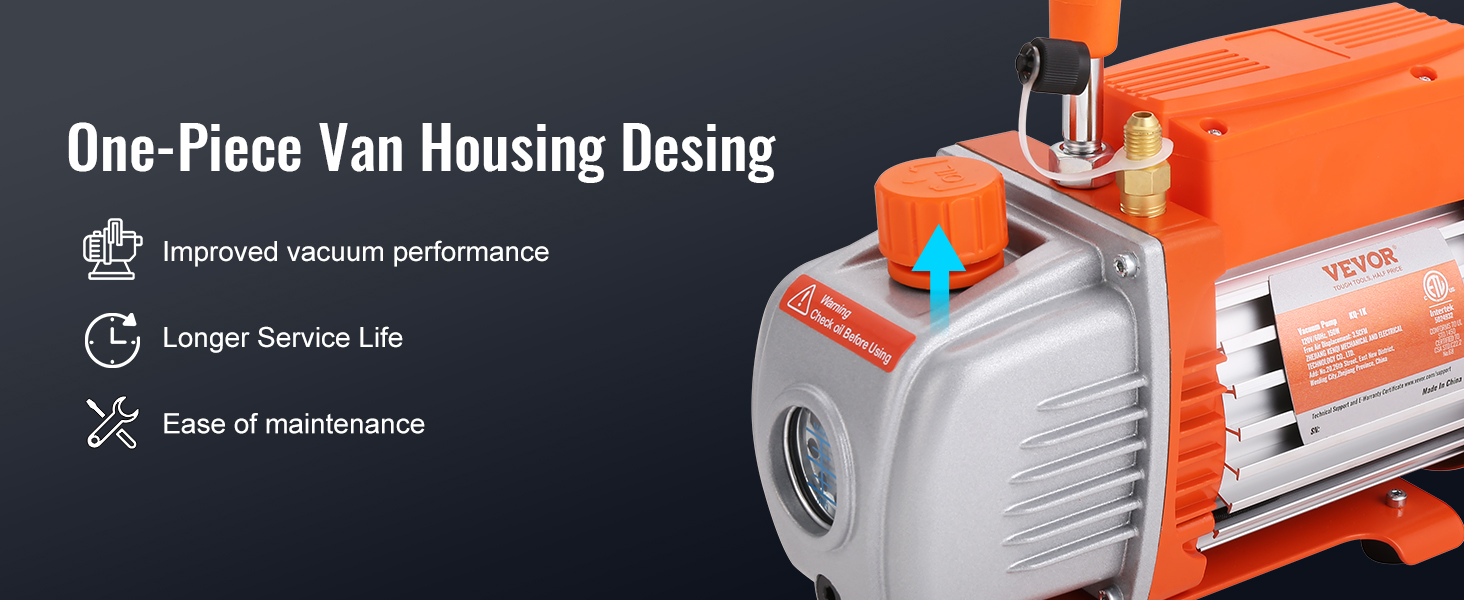 Pompa Per Condizionatori Pompa Per Vuoto VEVOR 4CFM - Monostadio, 1720 RPM, Con Manometro E 3 Tubi Kit Attrezzatura Refrigerazione