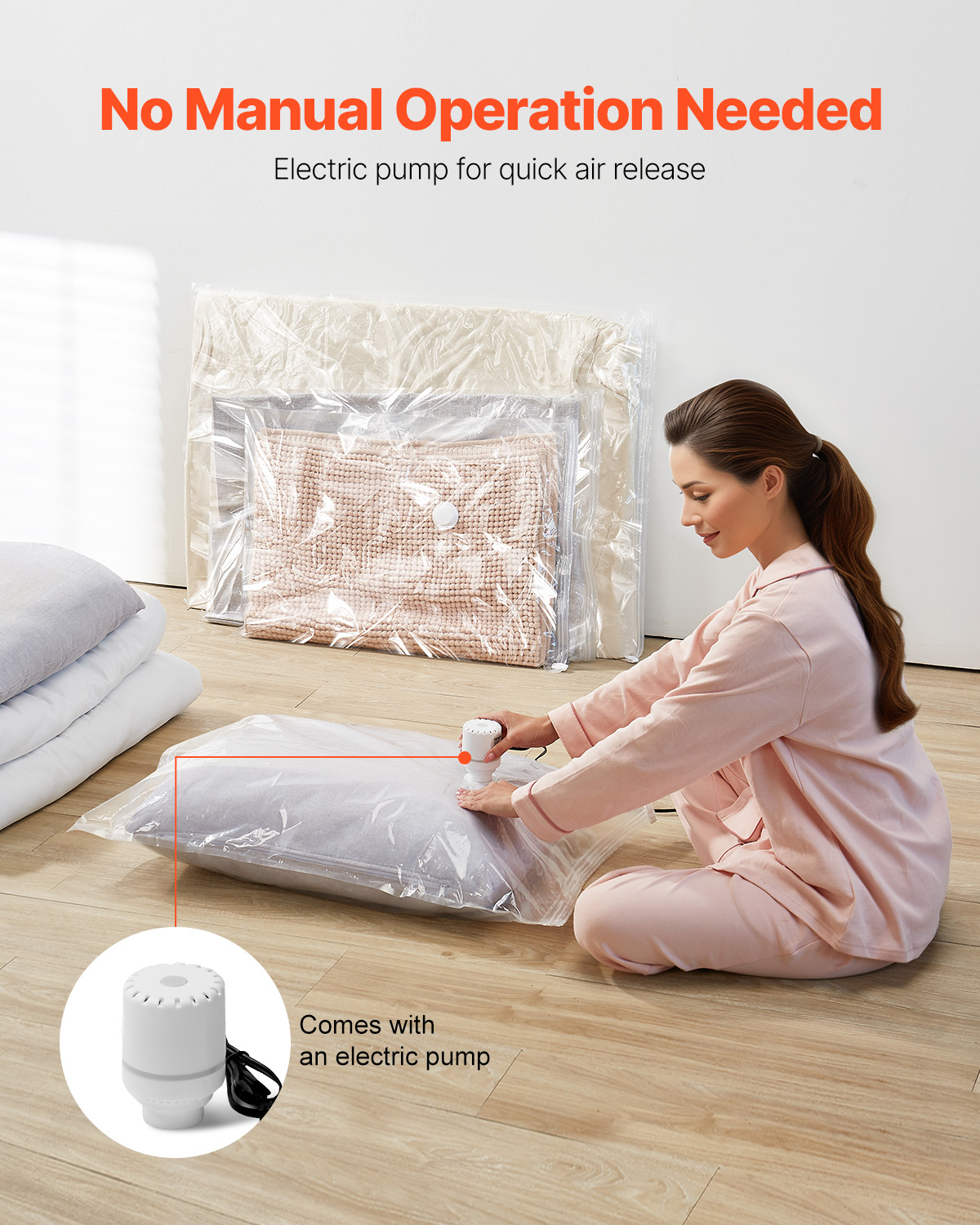 10/15/20pc Vacuum Storage Bags Space Saver Cloth Saving Bag Hand/Electric Pump - Picture 38 of 48