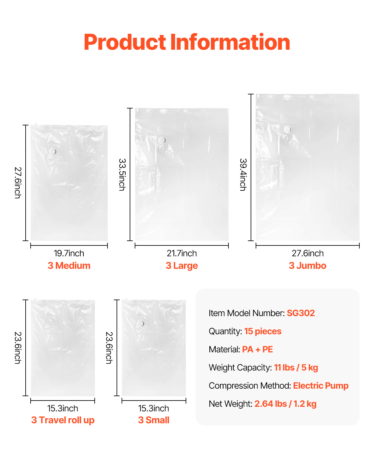 10/15/20pc Vacuum Storage Bags Space Saver Cloth Saving Bag Hand/Electric Pump - Picture 43 of 48