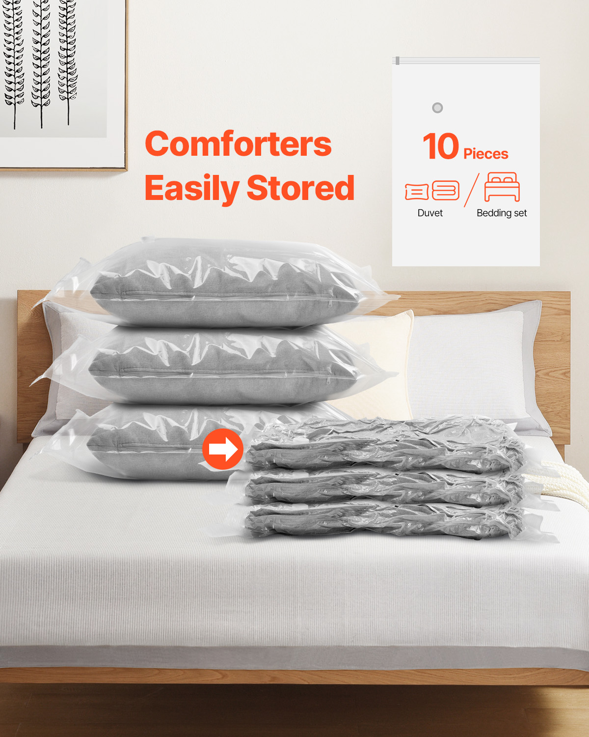 10/15/20pc Vacuum Storage Bags Space Saver Cloth Saving Bag Hand/Electric Pump - Picture 15 of 48
