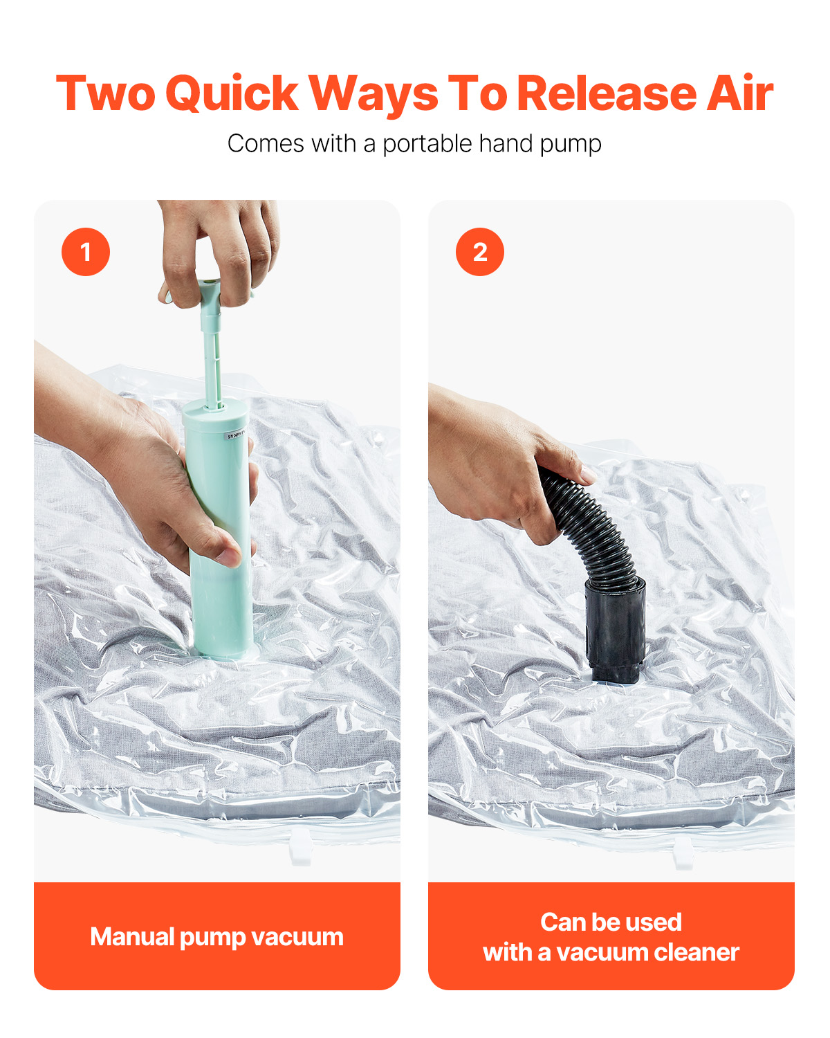 10/15/20pc Vacuum Storage Bags Space Saver Cloth Saving Bag Hand/Electric Pump - Picture 30 of 48