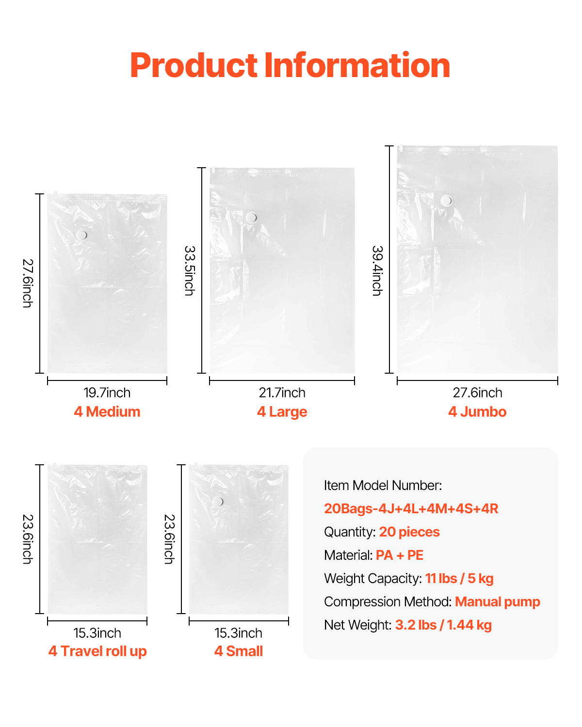 10/15/20pc Vacuum Storage Bags Space Saver Cloth Saving Bag Hand/Electric Pump - Picture 31 of 48