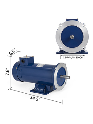 12V DC MOTOR, 1HP, 56C Rám, 1750RPM, TEFC, Permanentní magnet, Zcela nový