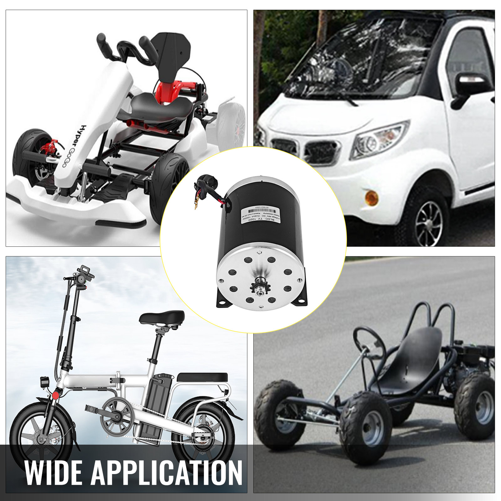 48 Volt 1000 Watt Electric Motor MY1020 48V 1000W 3000RPM Brush Motor Go Kart AT VEVOR AU