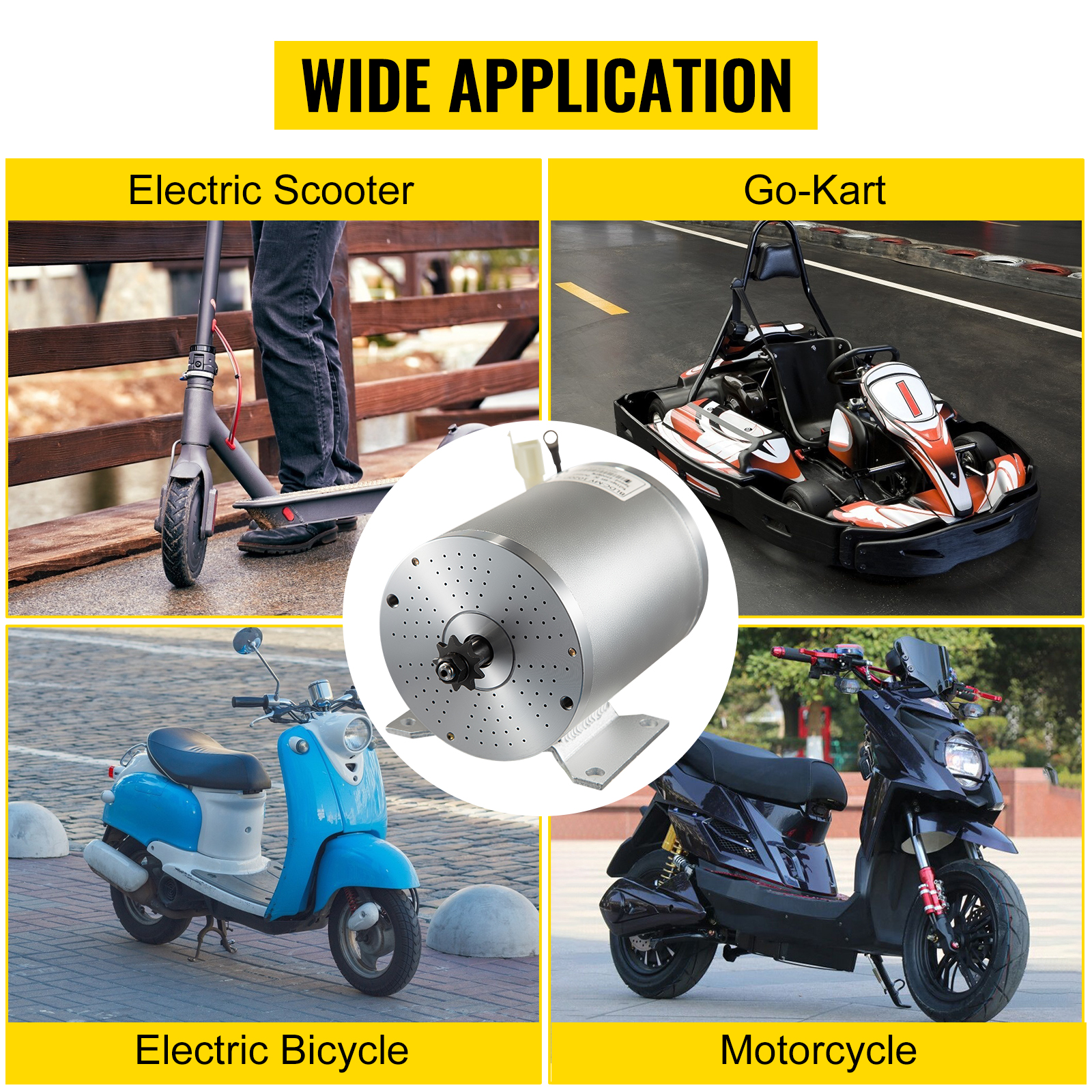 48V 1800W Electric Brushless DC Motor 4500RPM kits For Gokart Quad Scooter Bike 