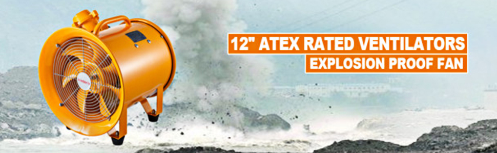 VEVOR ATEX Certified Ventilators Explosion Proof Fan 12 Inch for Ventilation