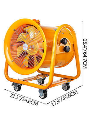 Extractor de ventilación industrial de 16 pulgadas, ventiladores de  ventilación portátiles, ventiladores de ventilación de cabina de pintura de