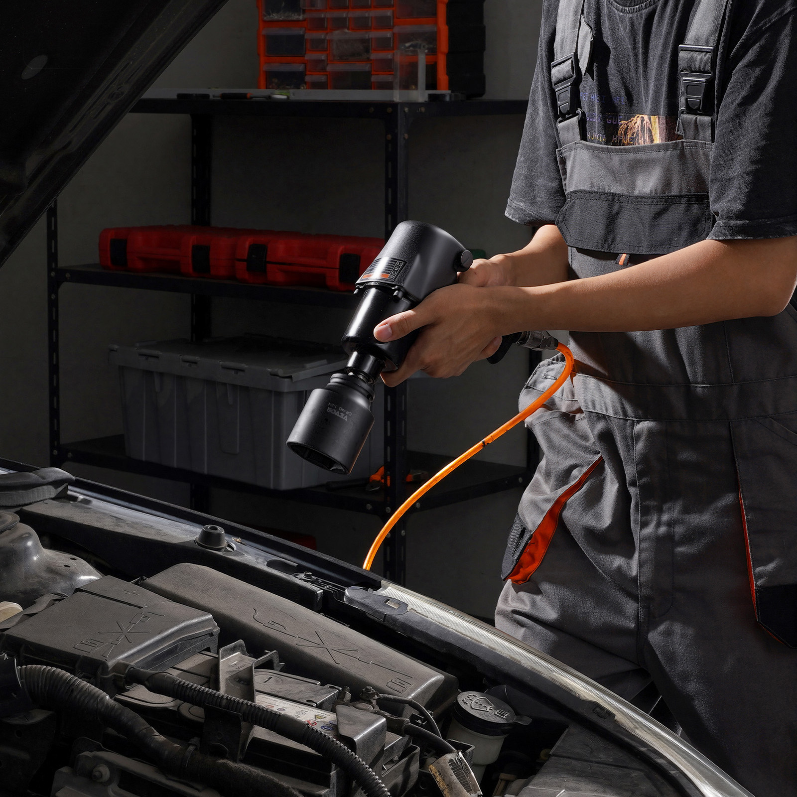 VEVOR Axle Nut Impact Socket Set 1/2" Drive Deep 12-Point 8PCS Metric Nut Socket