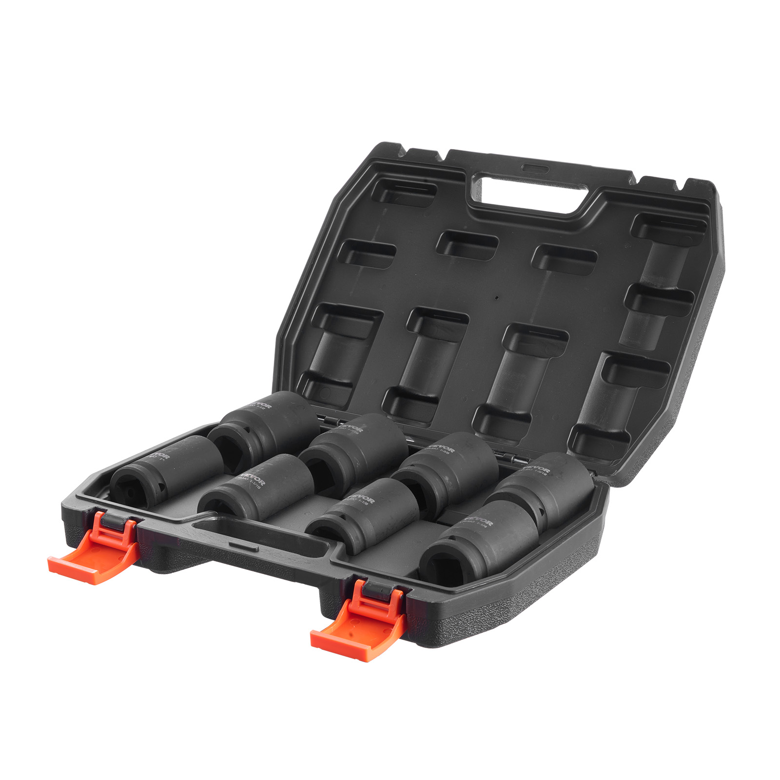 VEVOR Axle Nut Impact Socket Set 3/4" Deep Drive 6-Point 8PCS SAE Spindle Socket