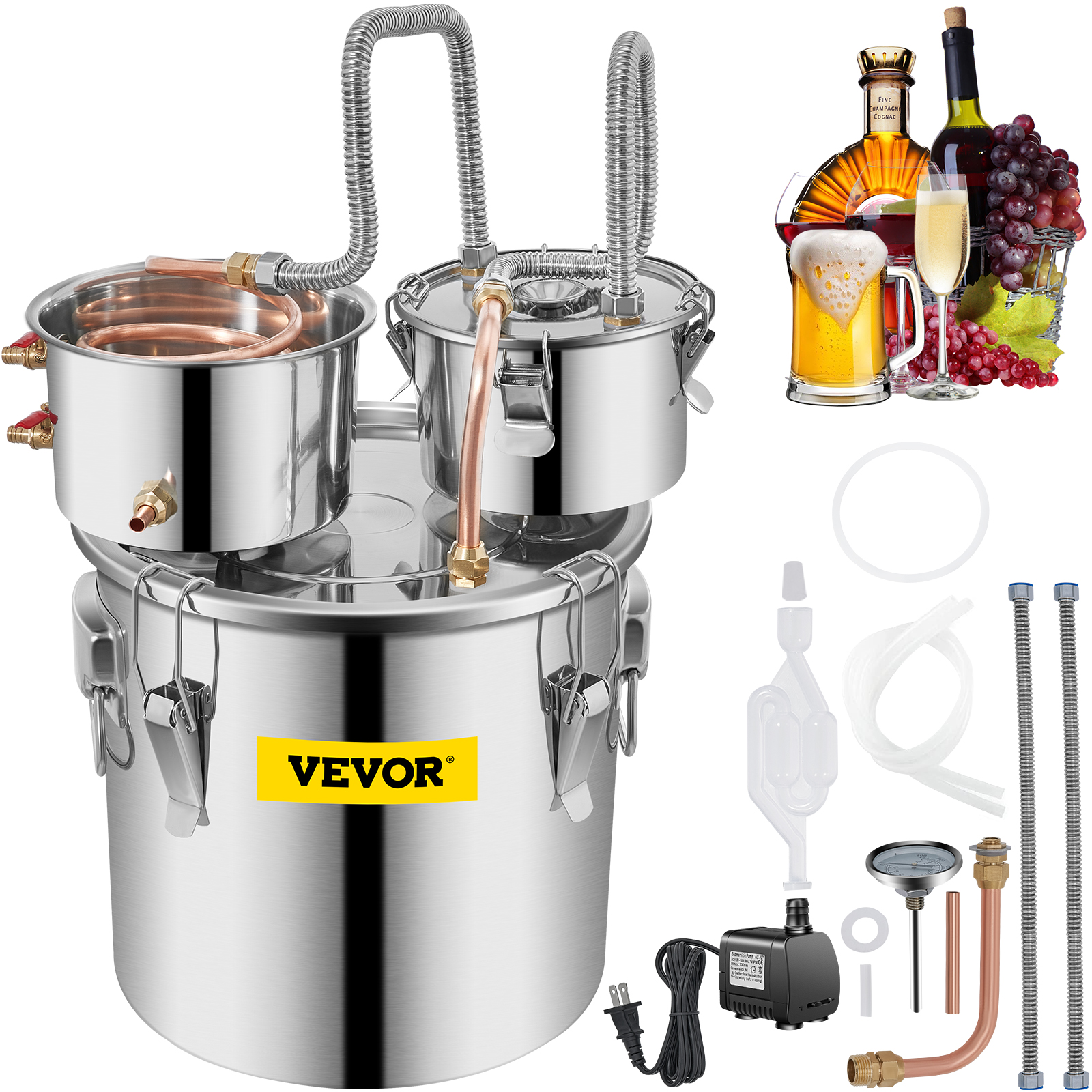 Moonshine Still,13.2Gal / 50L,with Water Pump