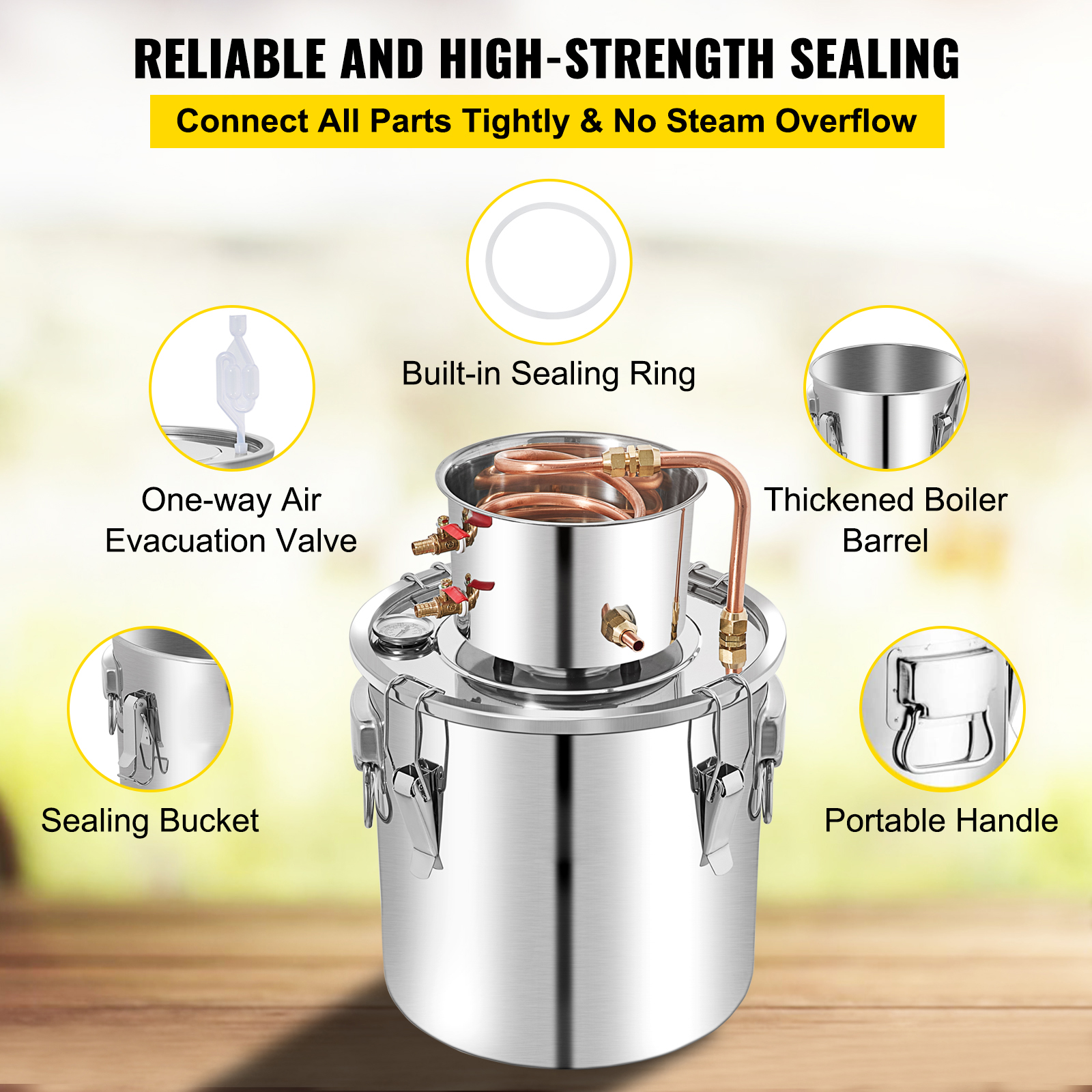 3/5/8/13.2 Gal Moonshine Still Water Wine Alcohol Distiller Brewing Kit - Picture 138 of 144