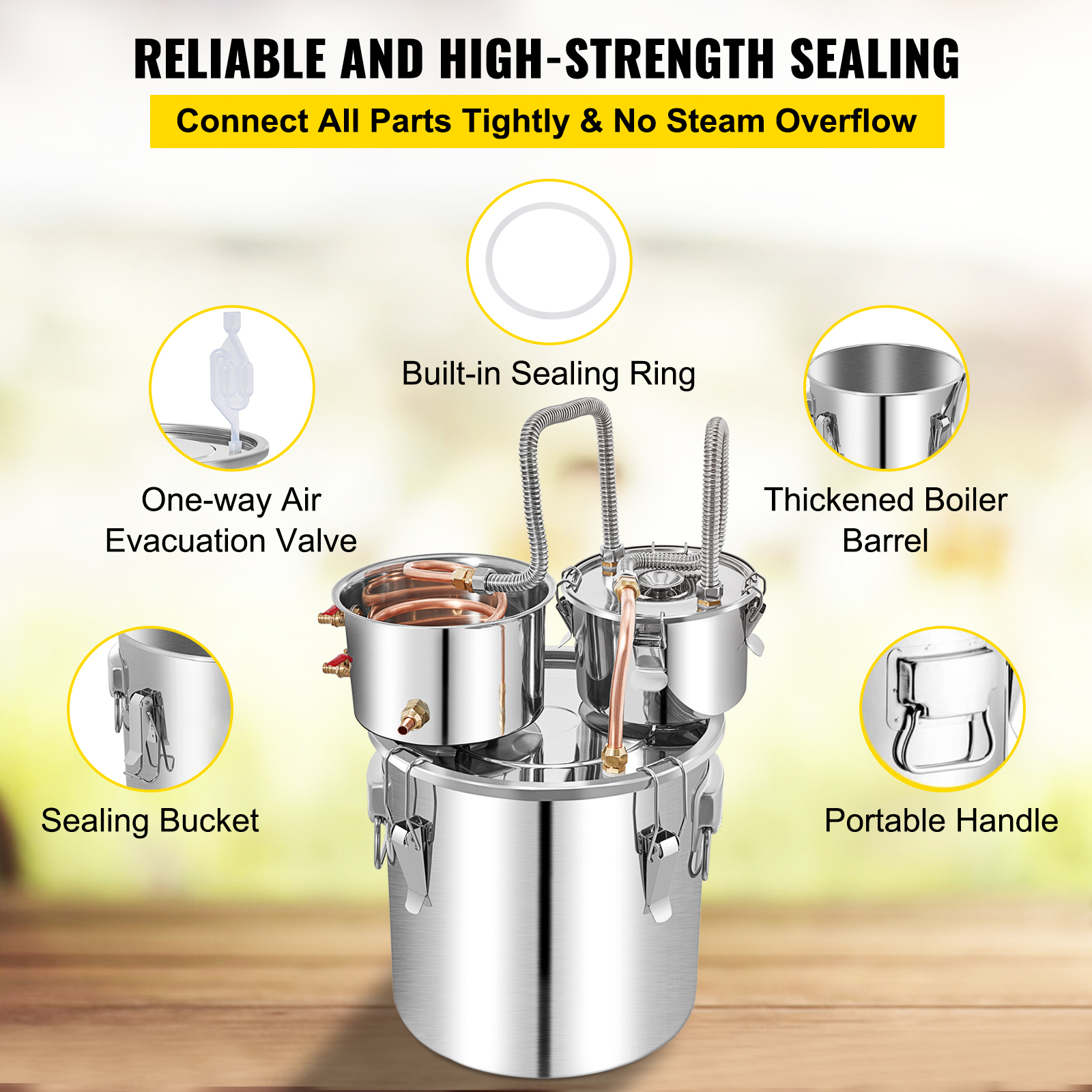 3/5/8/13.2 Gal Moonshine Still Water Wine Alcohol Distiller Brewing Kit - Picture 90 of 144