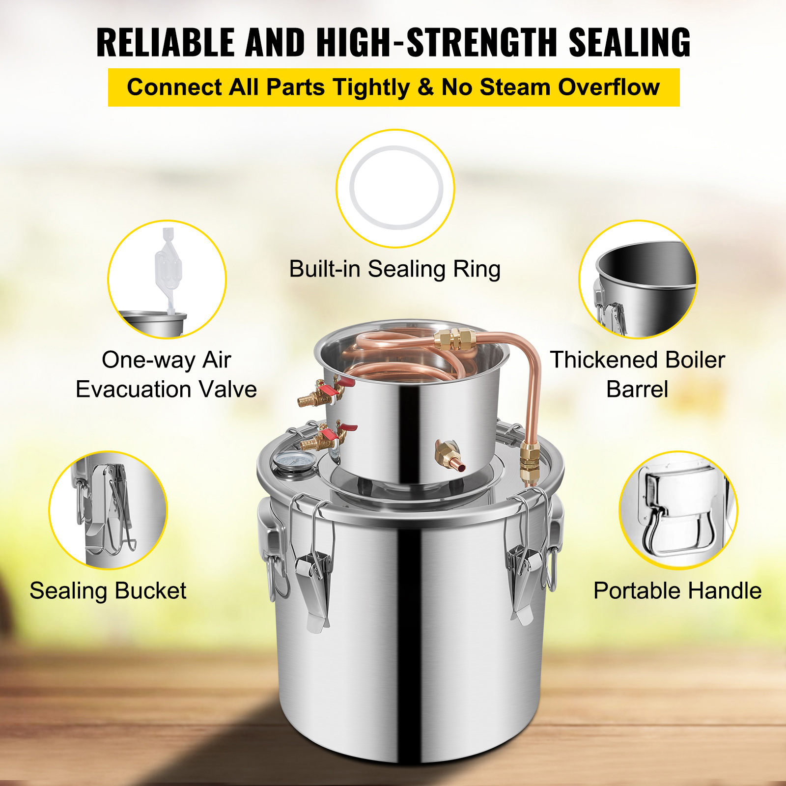 3/5/8/13.2 Gal Moonshine Still Water Wine Alcohol Distiller Brewing Kit - Picture 18 of 144