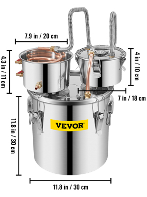5 Gallon 3 Pot Distiller System Stainless Water Alcohol Wine Moonshine Boiler US 