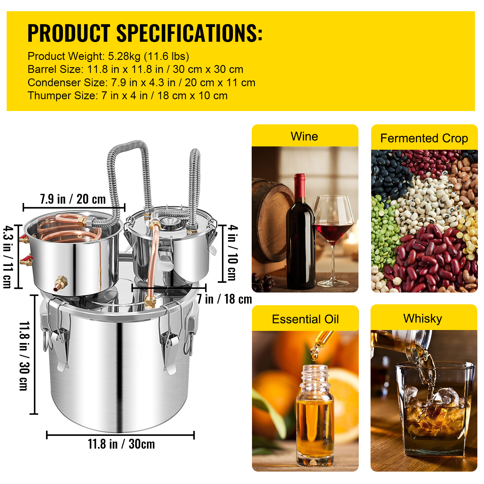 3/5/8/13.2 Gal Moonshine Still Water Wine Alcohol Distiller Brewing Kit - Picture 67 of 144