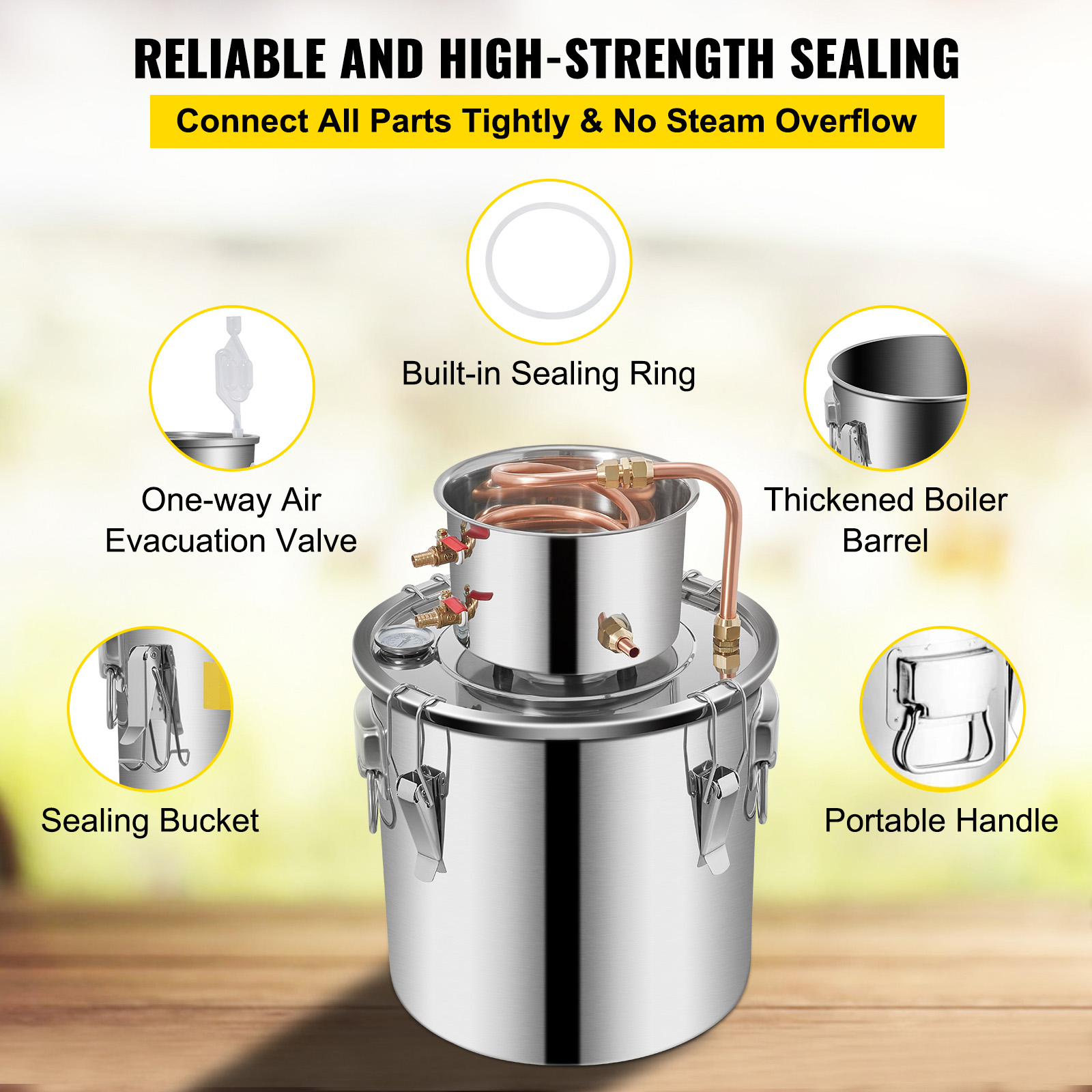 3/5/8/13.2 Gal Moonshine Still Water Wine Alcohol Distiller Brewing Kit - Picture 30 of 144