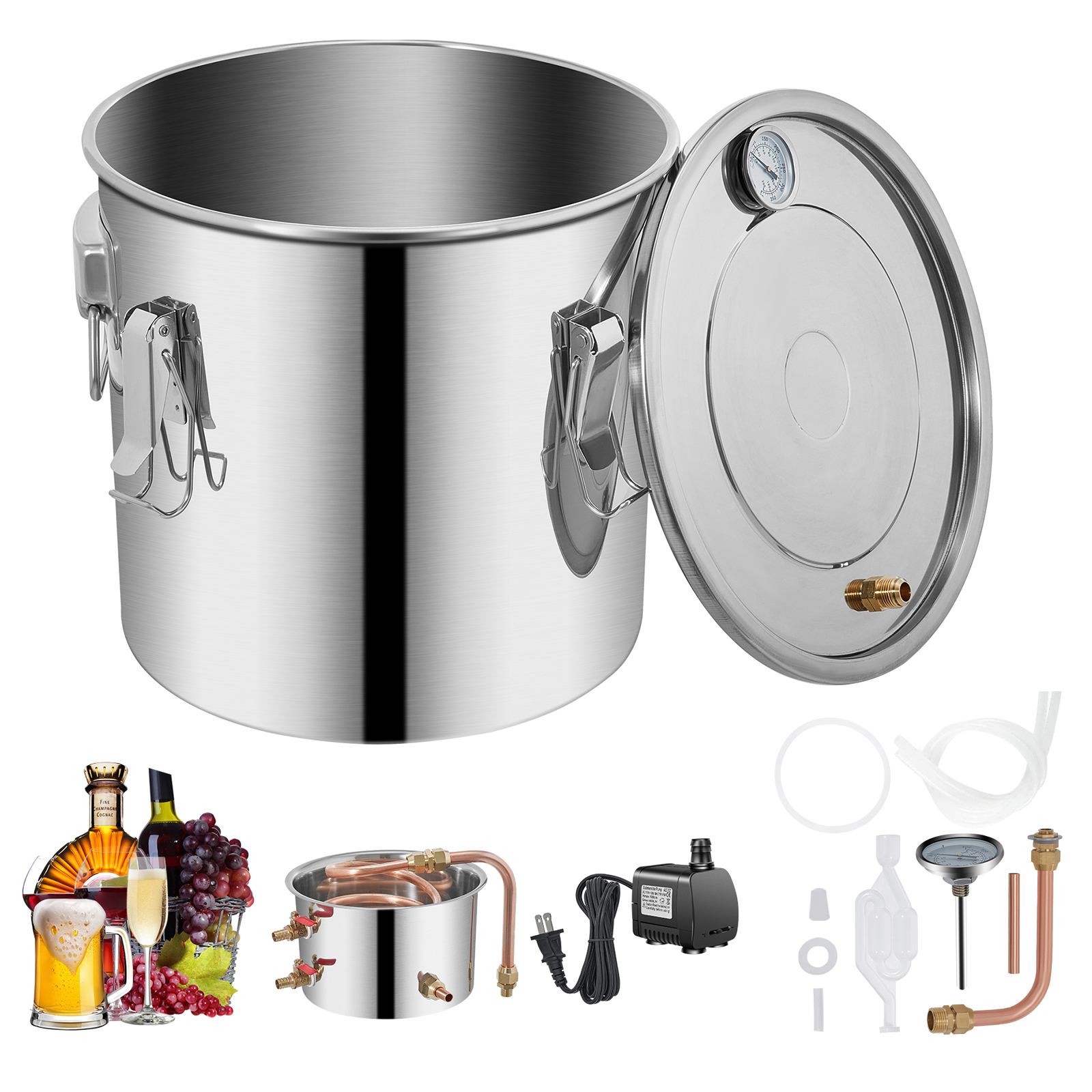 3/5/8/13.2 Gal Moonshine Still Water Wine Alcohol Distiller Brewing Kit - Picture 121 of 144