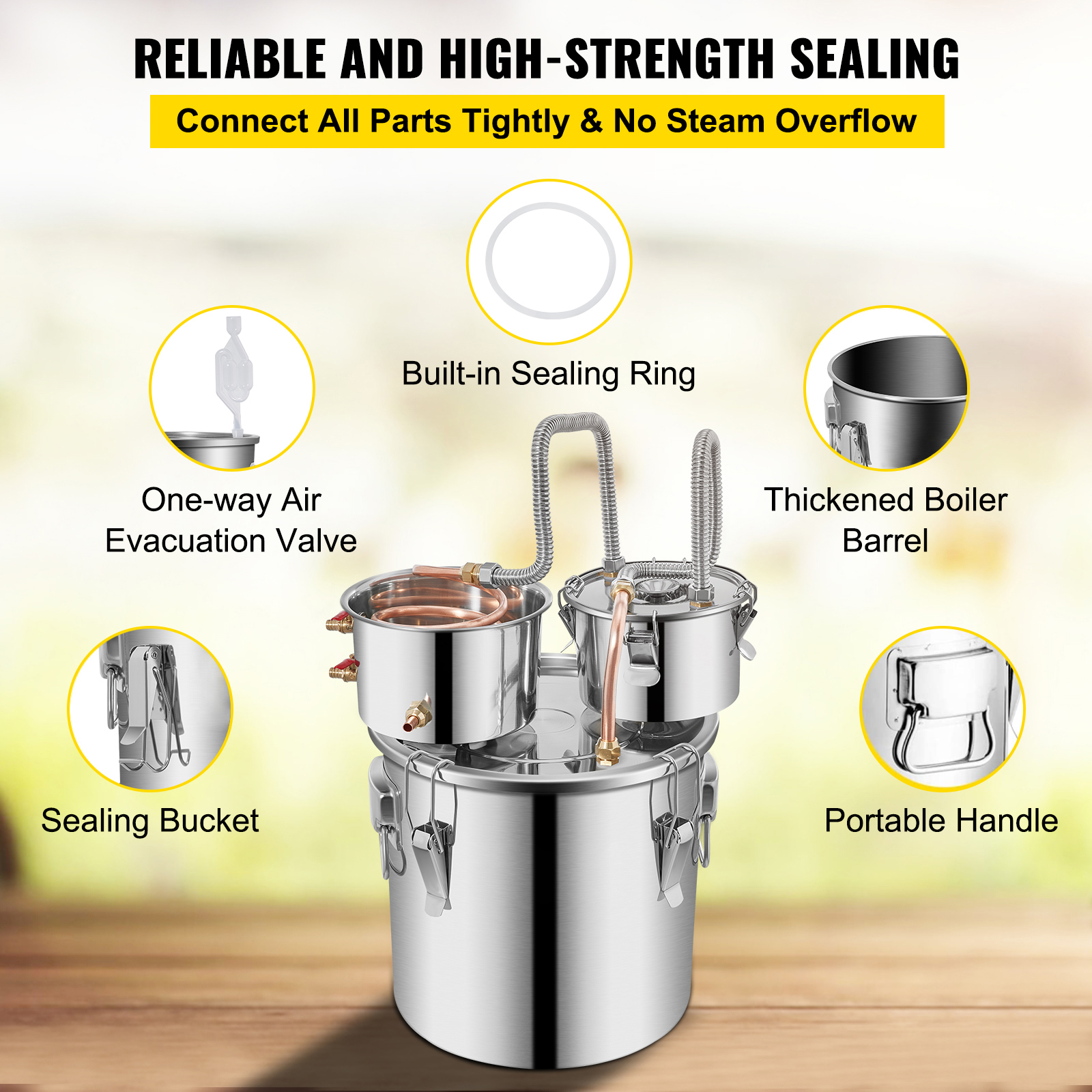 3/5/8/13.2 Gal Moonshine Still Water Wine Alcohol Distiller Brewing Kit - Picture 78 of 144