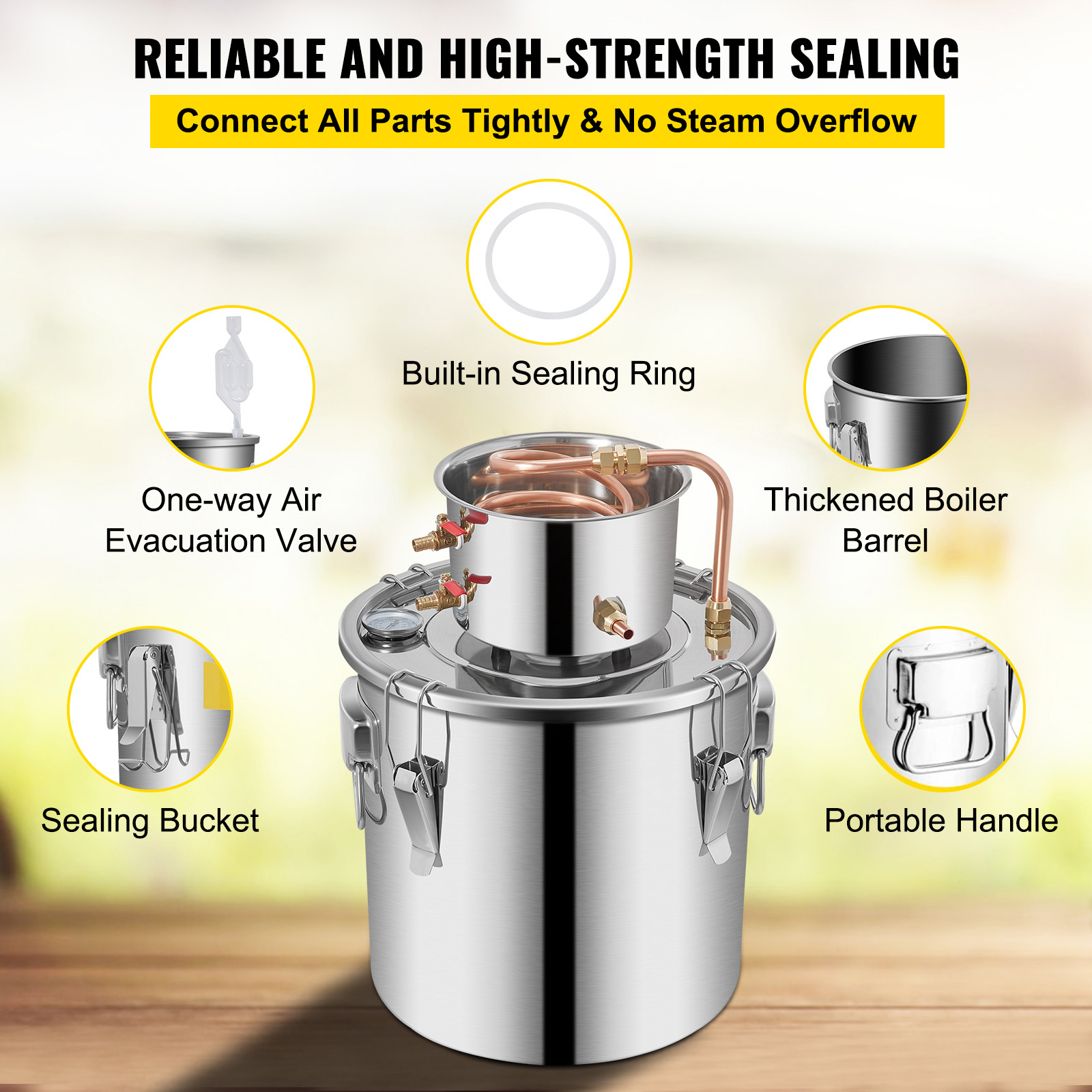 3/5/8/13.2 Gal Moonshine Still Water Wine Alcohol Distiller Brewing Kit - Picture 42 of 144