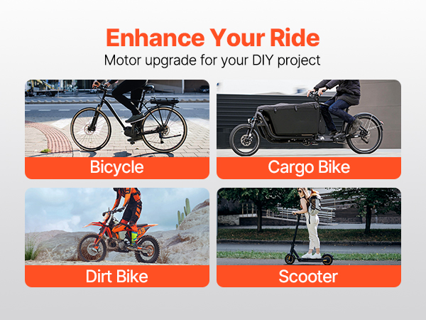 Electric Bike Motor Kit 48V 750W Electric Brushless Geared Motor