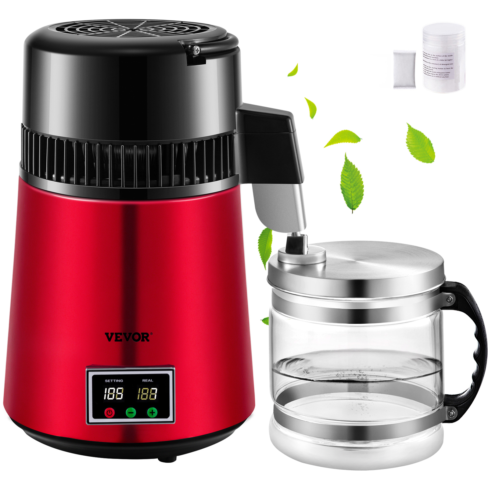 VEVOR 750W 6 Gal/D Water Distiller 304 Stainless Steel Electric Kettle with Automatic Shut-Off and Water Filtration | BST-007ZLSJ000001V1