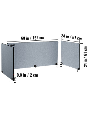 Desk Divider,60 inch,3 Panels