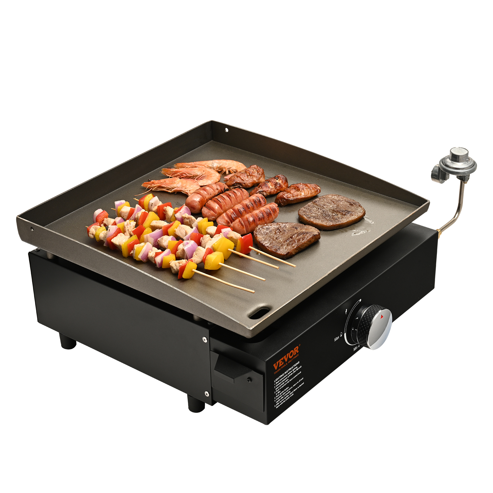 VEVOR 17/22/36"Outdoor Countertop Propane Gas Griddle Flat Top Grill 1-4 Burners