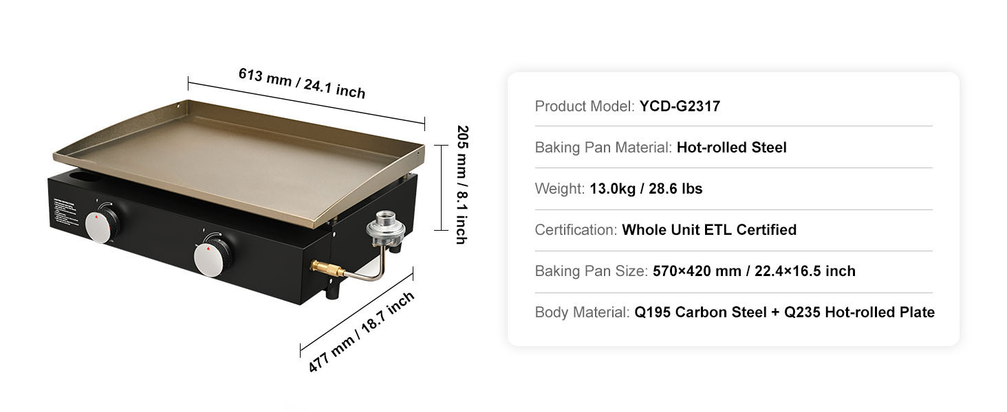 Commercial Griddle,Heavy Duty,Steel