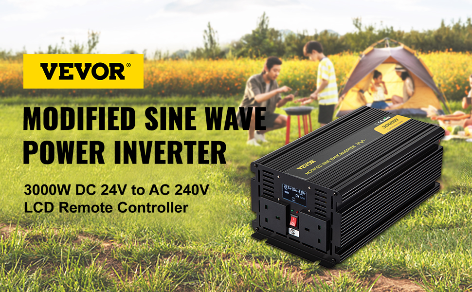 VEVOR Power Inverter, 3000W Modified Sine Wave Inverter, DC 24V to