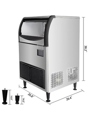 industrial ice machine, stainless steel, 80 kg per 24 hours