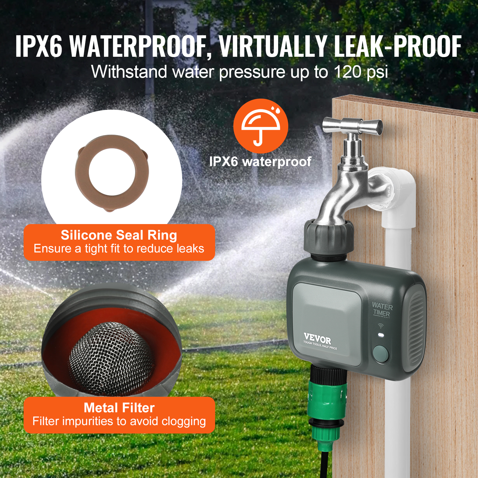 Water Timer 2/1/3 Outlets Hose Sprinkler Timer LCD Screen/Bluetooth - Picture 21 of 38