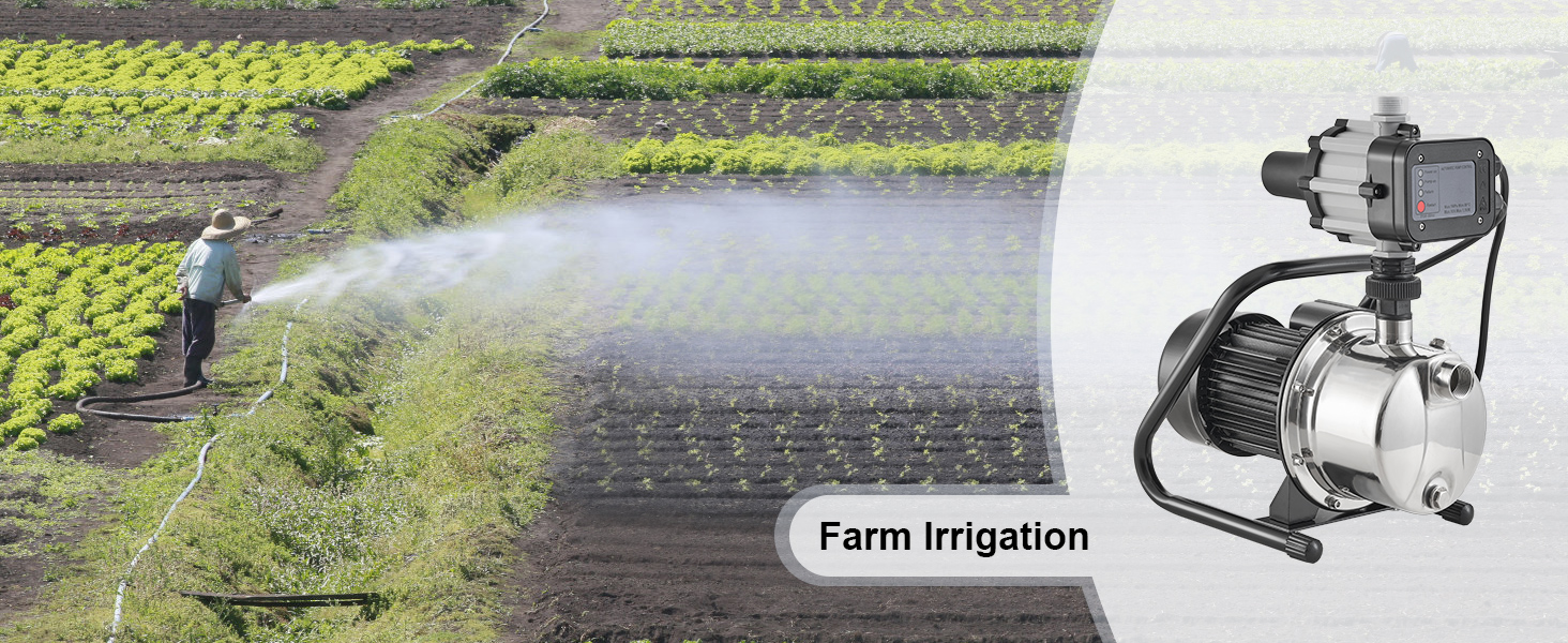 VEVOR Shallow Well Pump Portable Jet Pump w/ Auto Controller 1.5HP