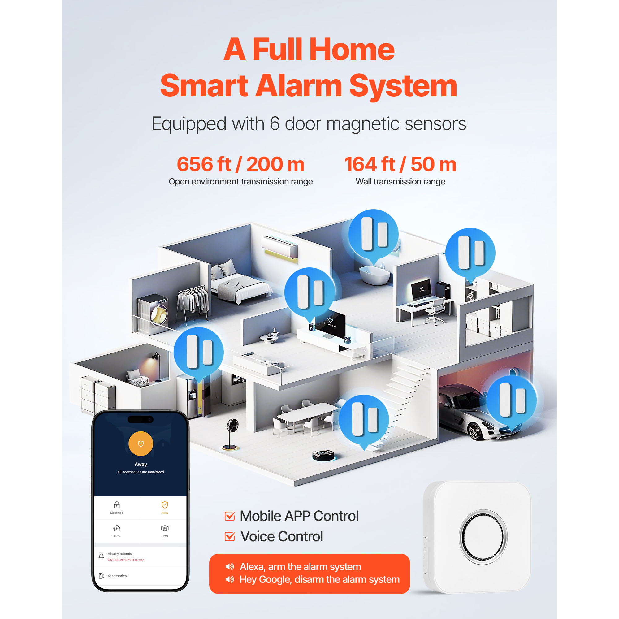 Uimoso Wireless Doorbell System with Video and Contact Sensor Alarm