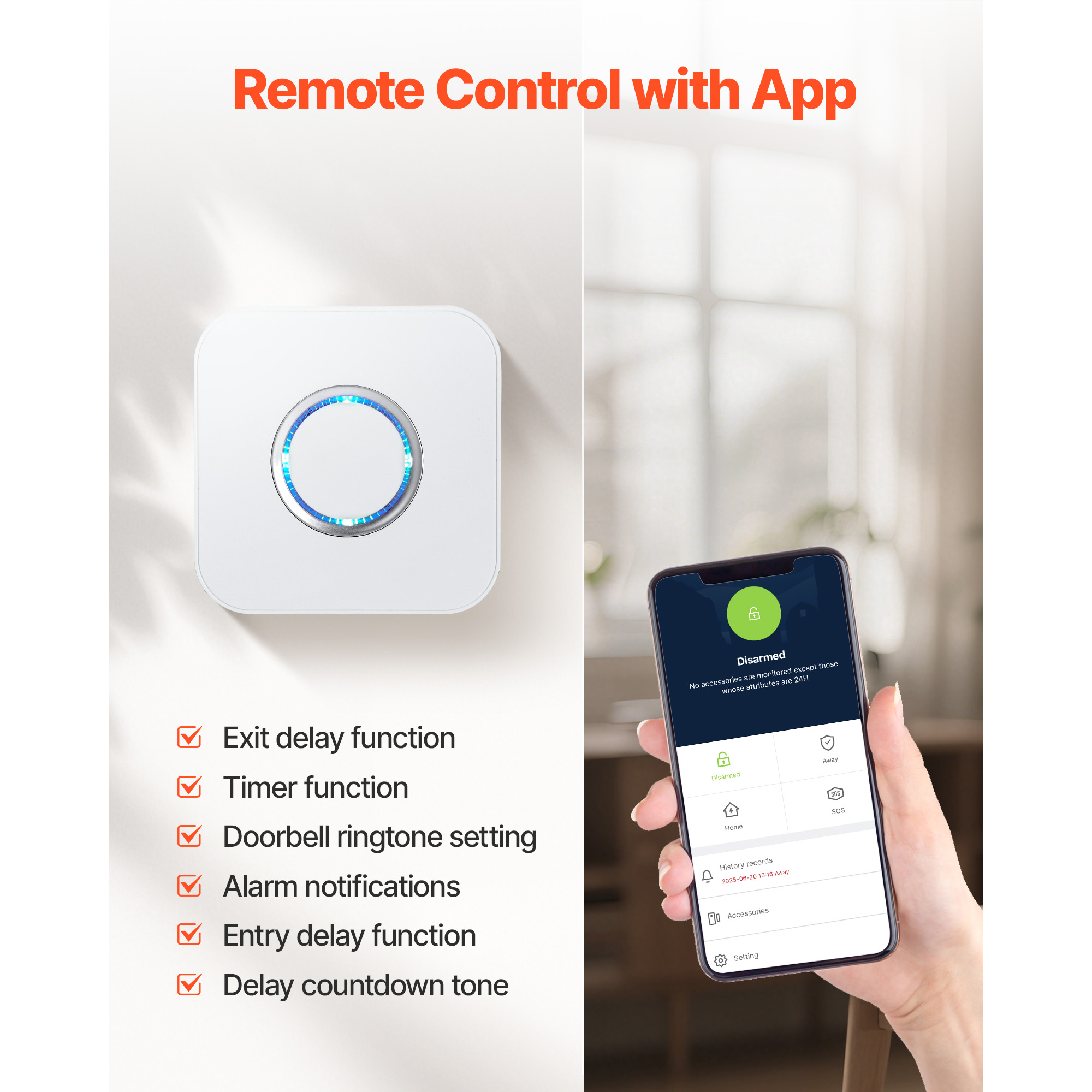 Uimoso Wireless Doorbell System with Video and Contact Sensor Alarm
