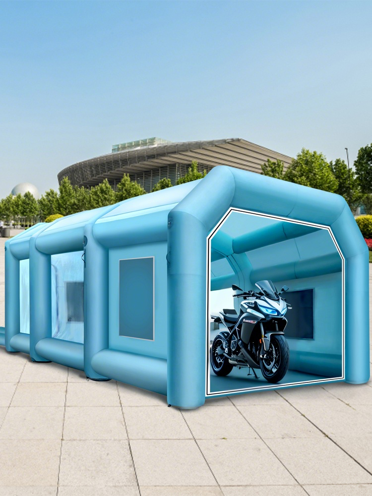 VEVOR Tenda Gonfiabile Per Verniciatura 4x2.5x2.2m: Cabina Per Auto Con Ventilatori 750W E 350W, Filtri E Porte Trasparenti