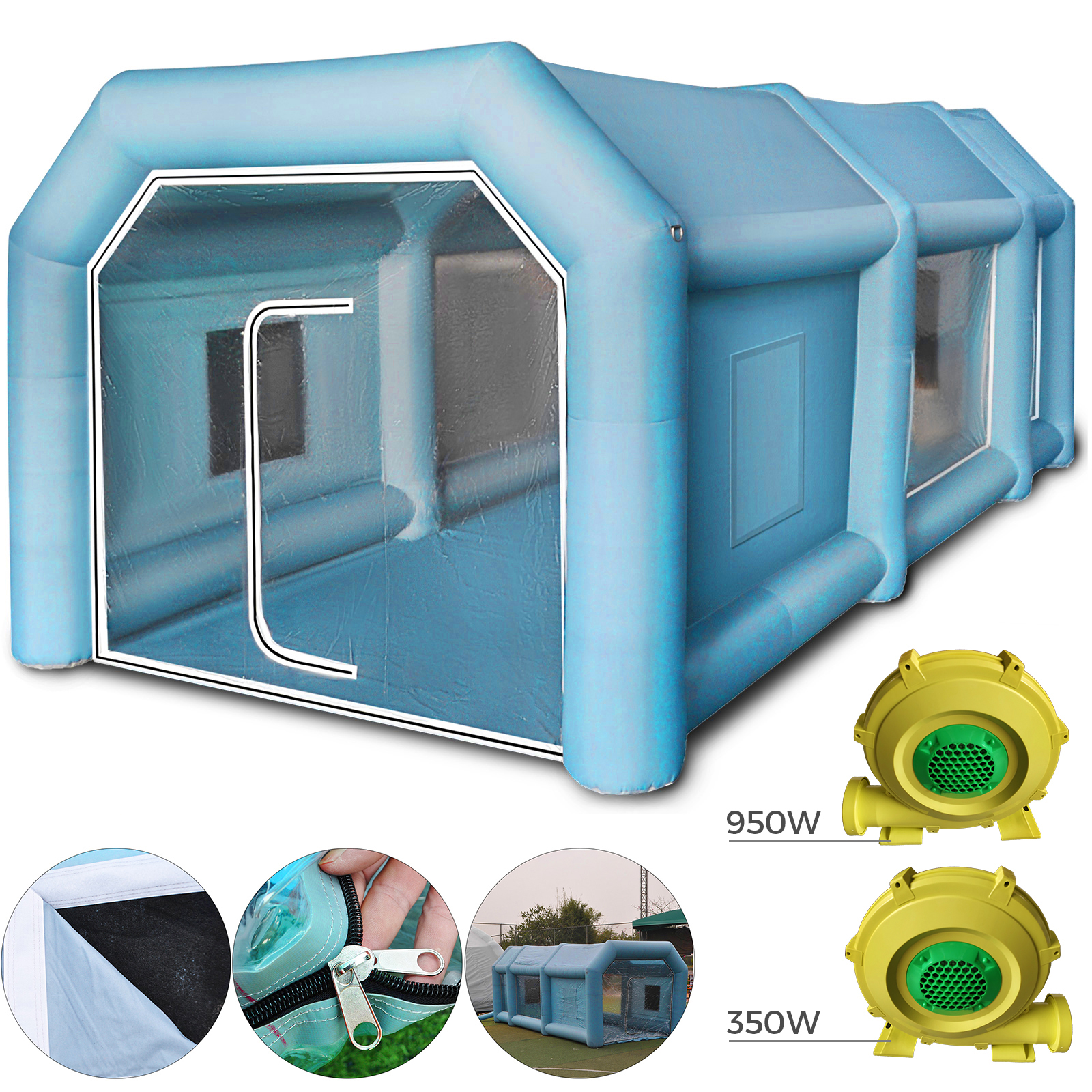 4/6/8/12M Aufblasbare Zelt Auto Lackierkabine Spray Booth Campingzelt Hochstabil - Bild 15 von 62