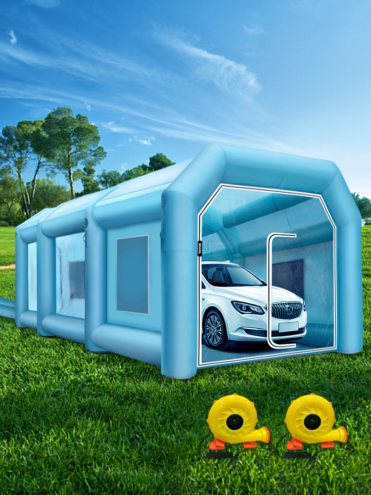 Inflatable Paint Booth 20 ft. x 13 ft. x 8.5 ft. Car Paint Tent w/Filter  and 2-Blowers for Car Parking Tent Workstation