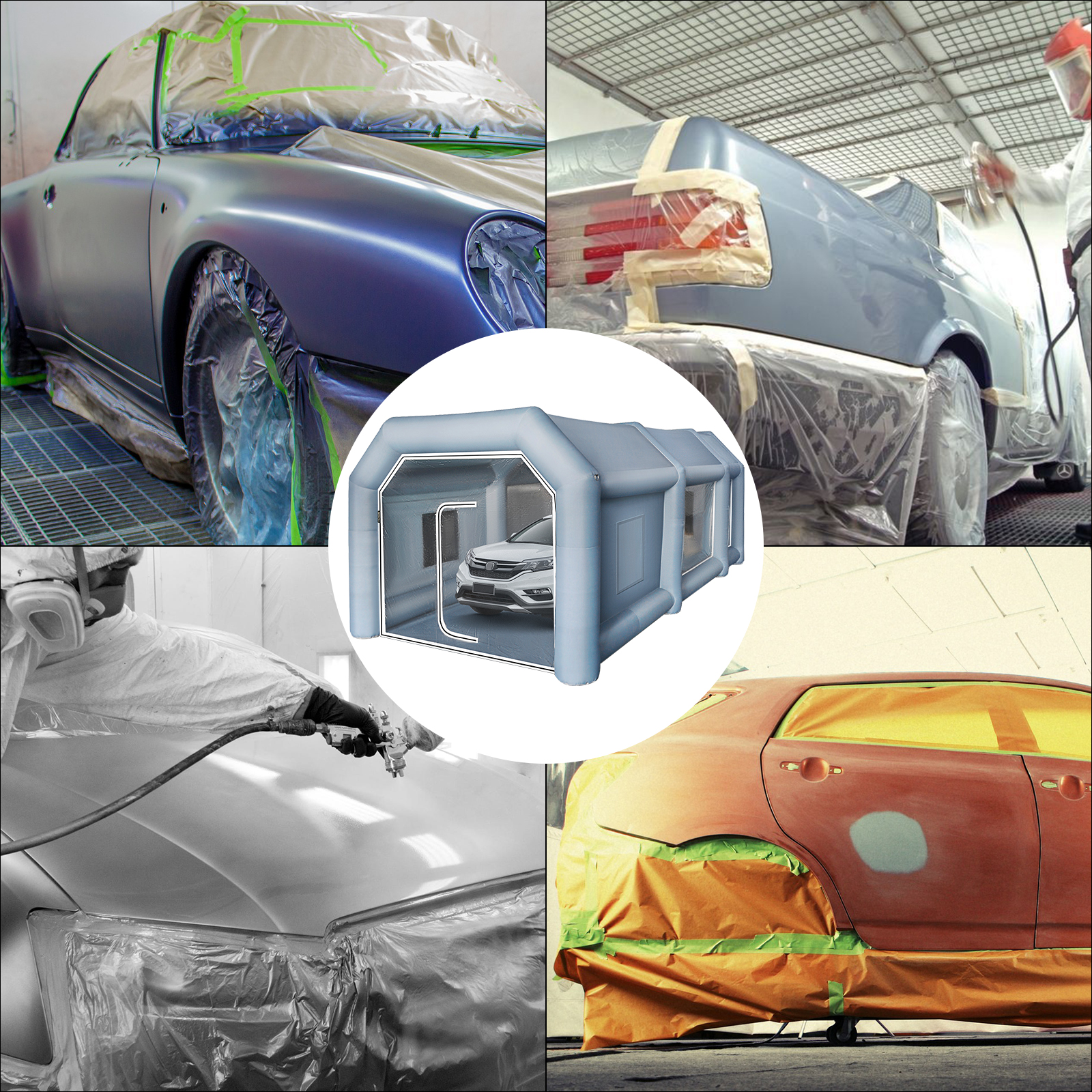 VEVOR Inflatable Paint Booth Car Spray Paint Tent 29.5x19.7X13ft Auto ...